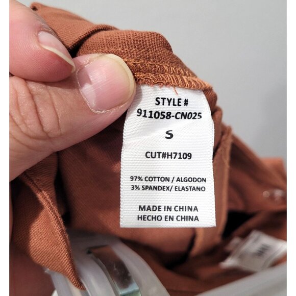 Womens HAVE Rust Brown Slim Fit Cotton-Blend Casual Office Pants Size S - Picture 5 of 12